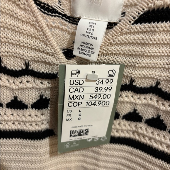 H&M crochet black & white maxi dress - Picture 4 of 4